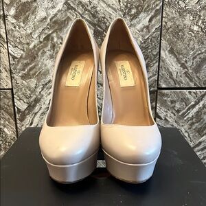 Valentino Women's Cream Platform Pumps
